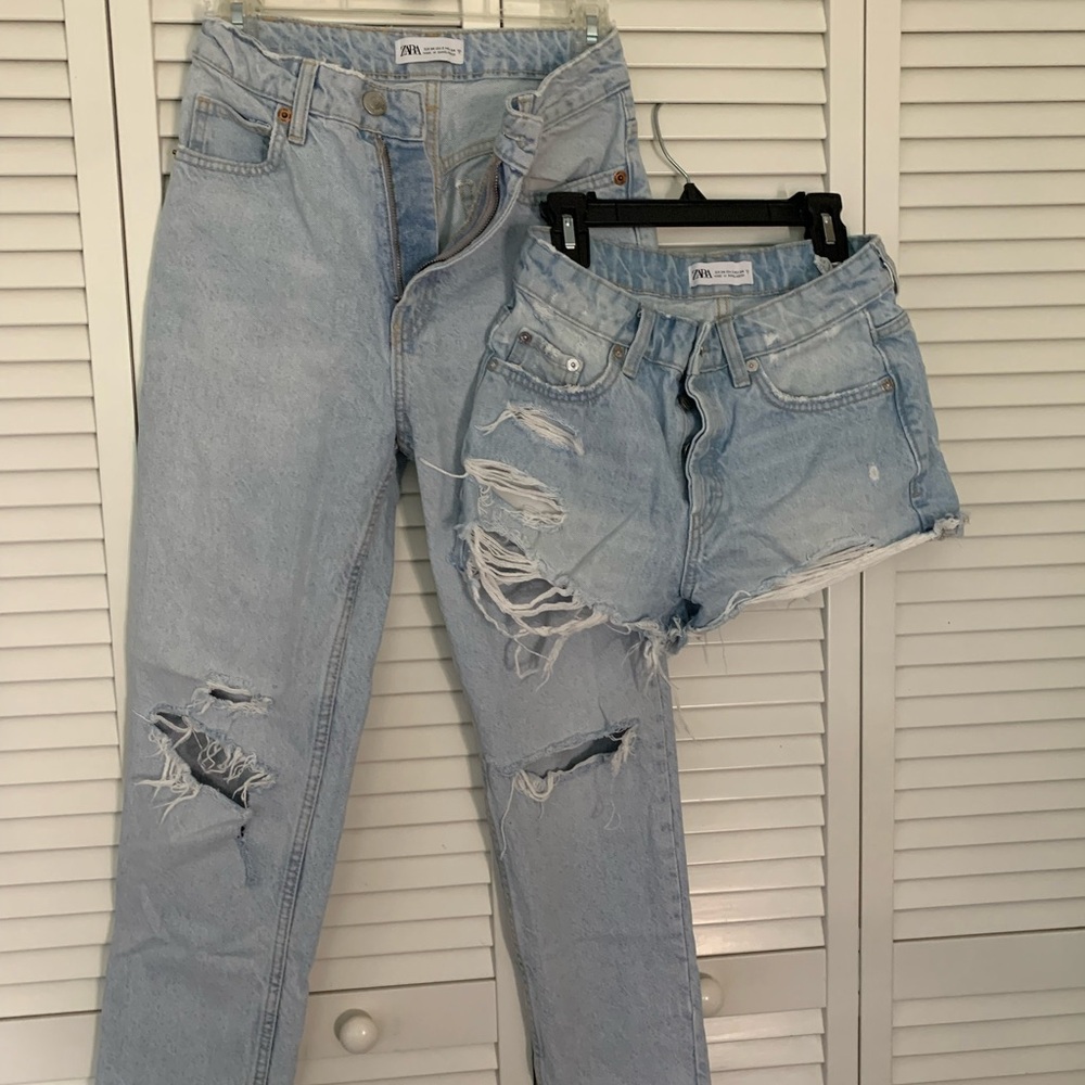 Zara lot of jeans and shorts in light wash size 24